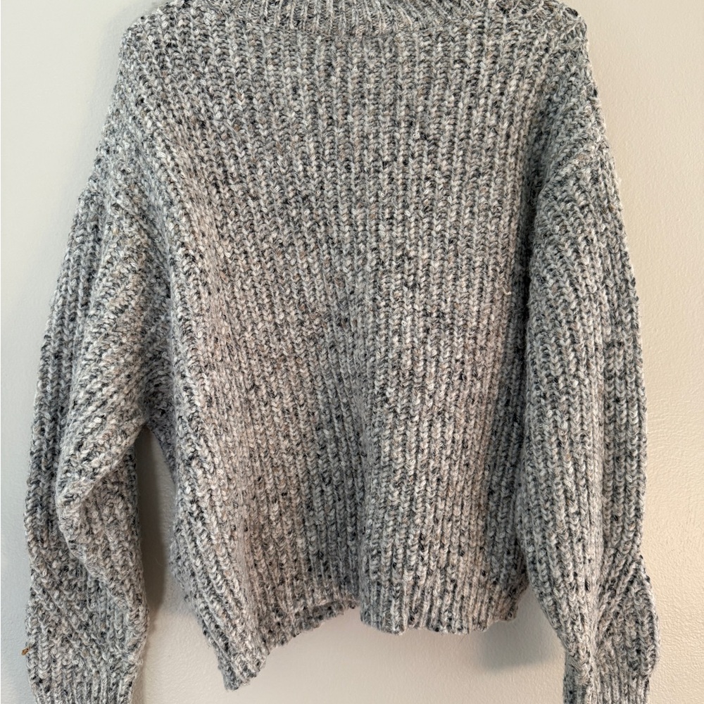 Cozy Heather Gray Women's Turtleneck Sweater